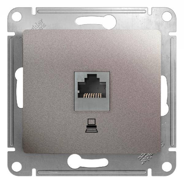 фото Механизм розетки комп. 1-м Glossa RJ45 платина SchE GSL001281K от магазина Моя Электрика