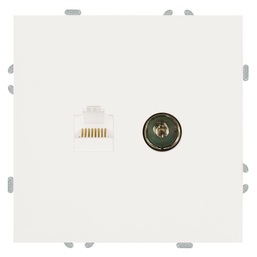 фото Механизм розетки TV + интернет RJ-45 Эмили RST00-5106-01 белый фарфор soft touch 49872 Stekker от магазина Моя Электрика