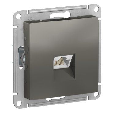 фото Механизм розетки компьютерная RJ45 кат. 6A AtlasDesign сталь ATN000986 SE от магазина Моя Электрика