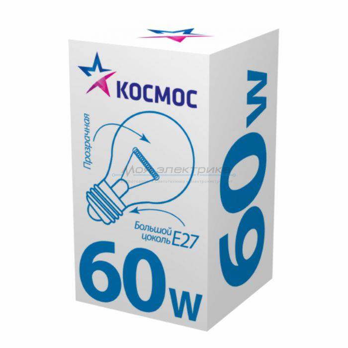 фото Лампа накаливания Шар 60Вт E27 прозр. Космос LKsmSSpCL60E27v2 от магазина Моя Электрика