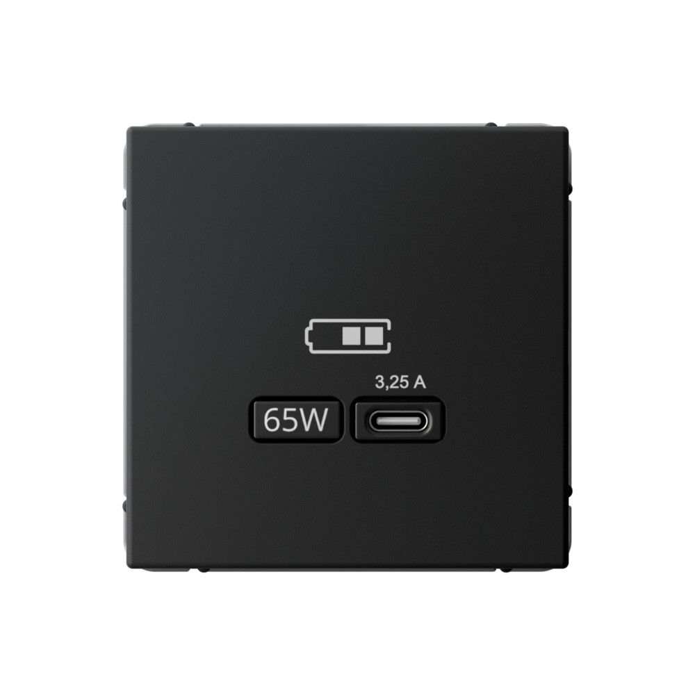 фото Механизм розетки USB ArtGallery тип C 65Вт QC PD высокоскор. ЗУ карбон GAL001027 SE от магазина Моя Электрика