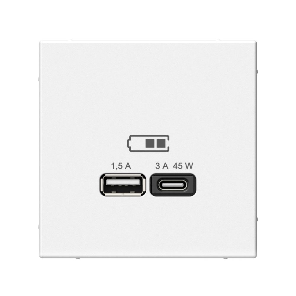 фото Механизм розетки USB ArtGallery тип A+C 45Вт QC PD высокоскор. ЗУ лотос GAL001329 SE от магазина Моя Электрика