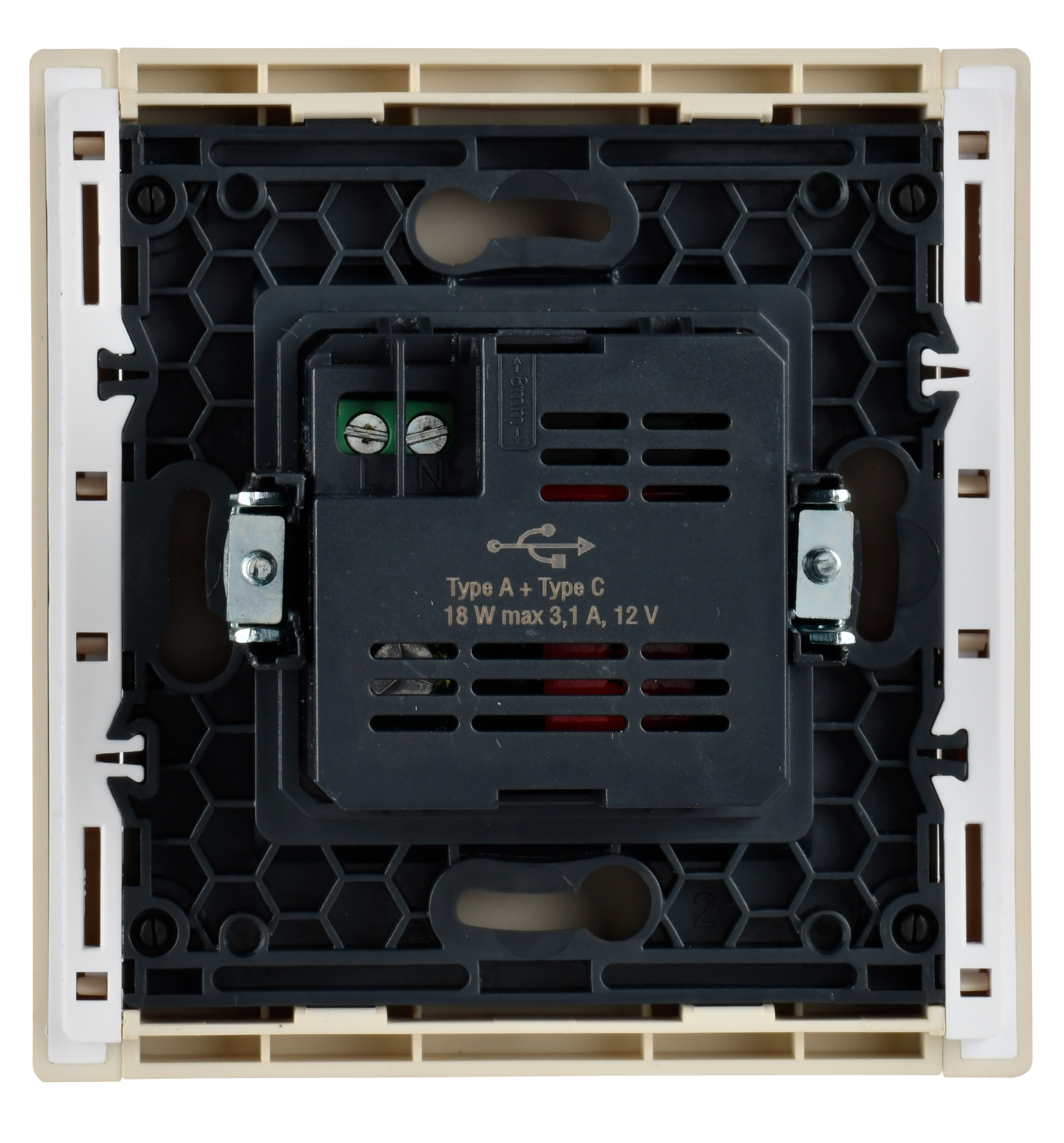 фото Механизм розетки USB A+C 18Вт FP451 Forte&Piano ваниль FP-U22-018-K10 IEK от магазина Моя Электрика