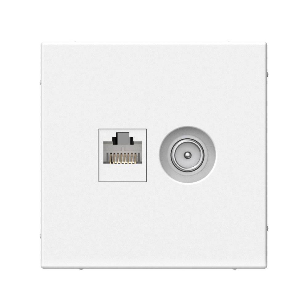 фото Механизм розетки компьютерная + телевизионная 2-м ArtGallery RJ45 + TV кат.5E лотос GAL001389 SE от магазина Моя Электрика