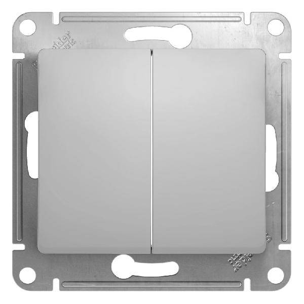 фото Механизм выключателя 2-кл. Glossa 10A алюминий SchE GSL000351 от магазина Моя Электрика
