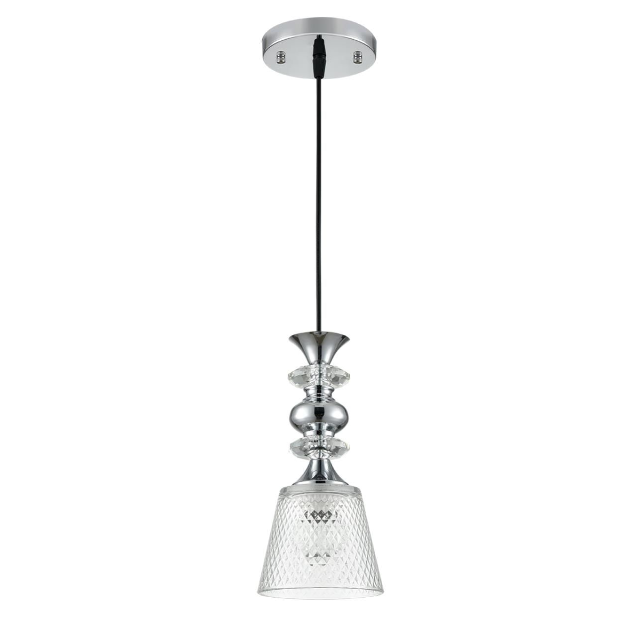 фото Светильник подвесной Manola E27 1x60W IP20 хром, прозрачный Suspentioni 8049/1A Lumion от магазина Моя Электрика