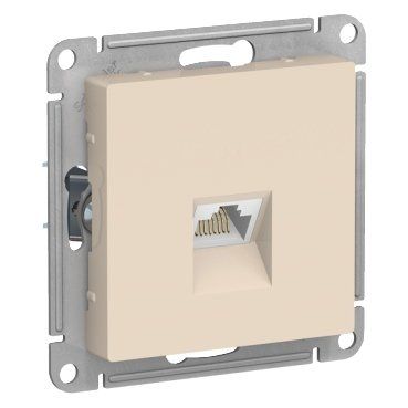 фото Механизм розетки компьютерная RJ45 кат. 6A AtlasDesign бежевый ATN000286 SE от магазина Моя Электрика