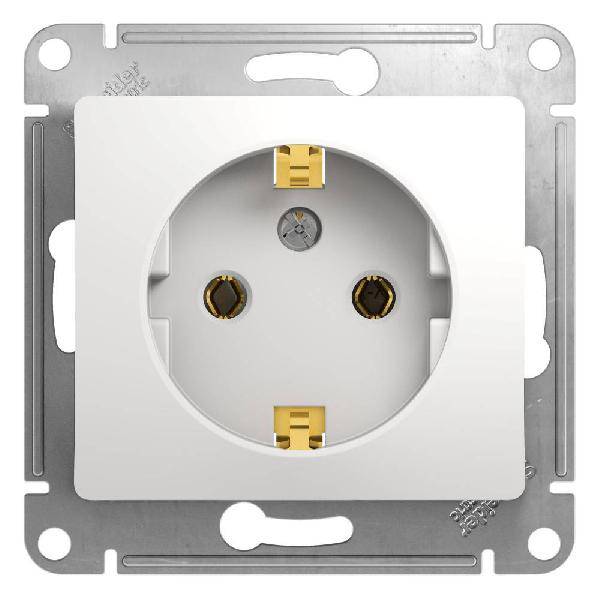 фото Механизм розетки 1-м Glossa 16А с заземл. белый SchE GSL000143 от магазина Моя Электрика
