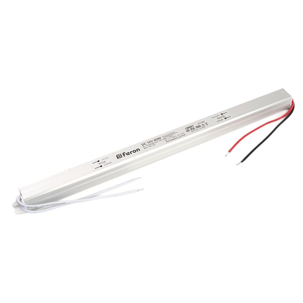 фото Блок питания 12V 60W IP20 узкий LB001 41345 Feron от магазина Моя Электрика