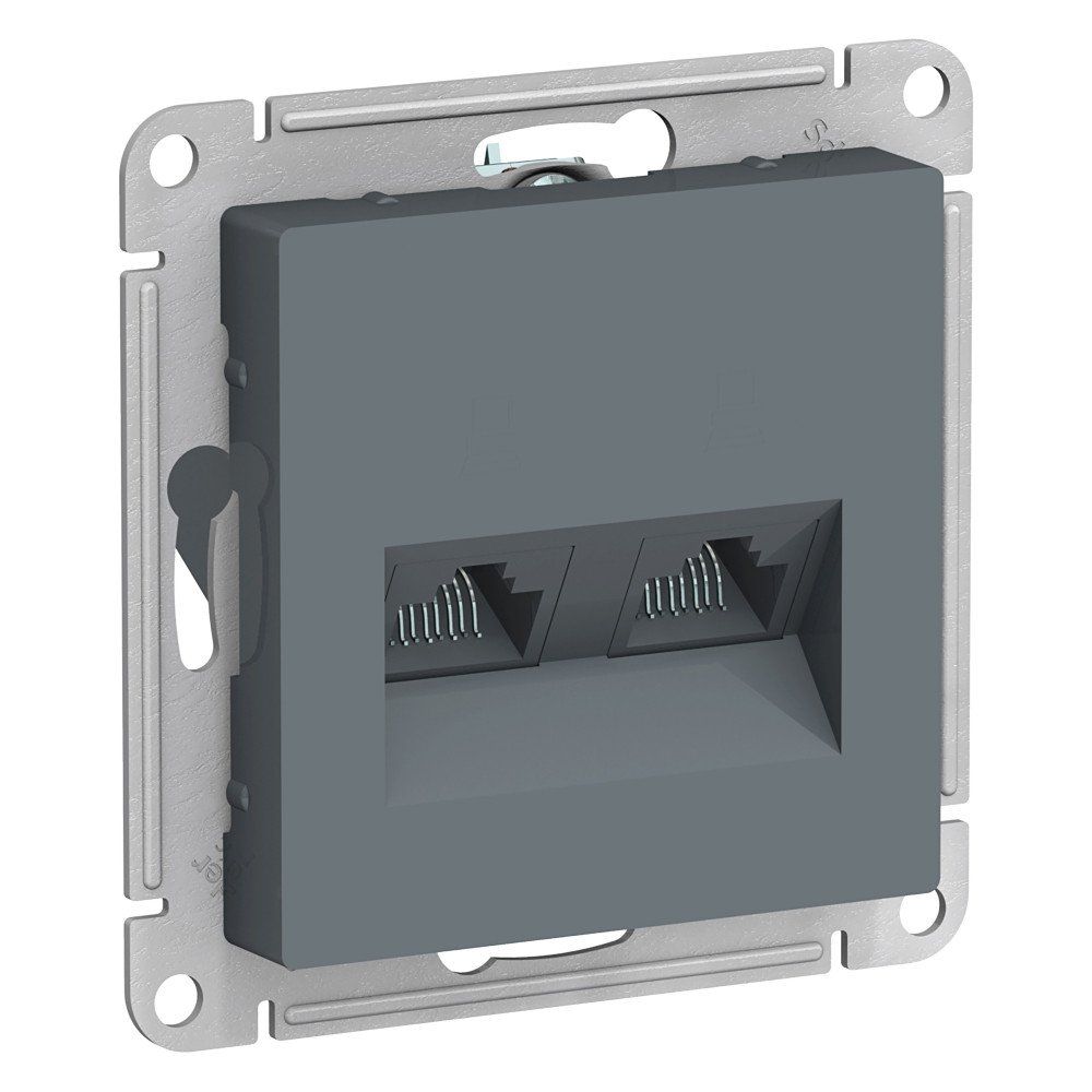 фото Механизм розетки двойная компьютерная RJ45+RJ45 кат.5E AtlasDesign грифель ATN000785 SE от магазина Моя Электрика