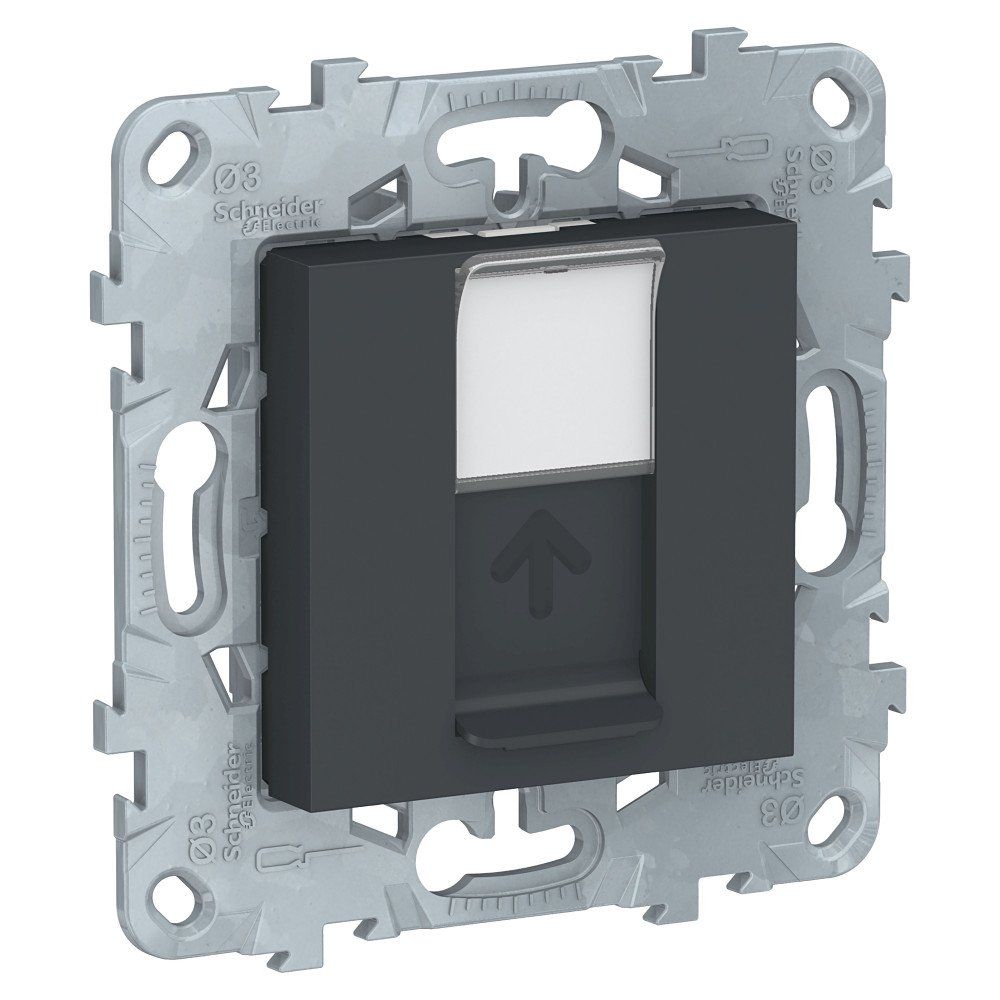 фото Панель лицевая RJ45 Keystone/Systimax Unica New антрацит SchE NU546154 от магазина Моя Электрика