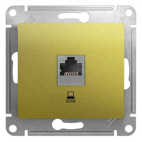 фото Механизм розетки комп. 1-м Glossa RJ45 фисташковый SchE GSL001081K от магазина Моя Электрика