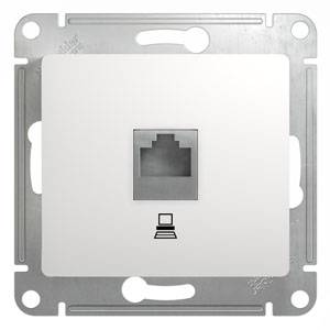 фото Механизм розетки комп. 1-м Glossa RJ45 белый SchE GSL000181K от магазина Моя Электрика