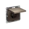 Механизм розетки с/з со шторками с крышкой 16А IP20 AtlasDesign мокко ATN000646 SE