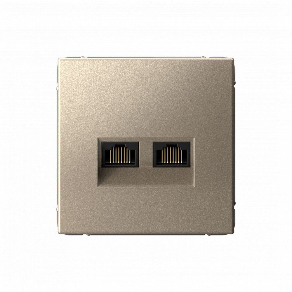 фото Механизм розетки двойная компьютерная ArtGallery RJ45+RJ45 кат. 5E шампань GAL000585 SE от магазина Моя Электрика