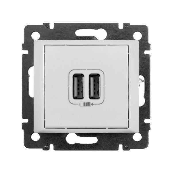фото Механизм розетки USB 2-ая 1500 мА Valena Classic белый 770470 Legrand от магазина Моя Электрика