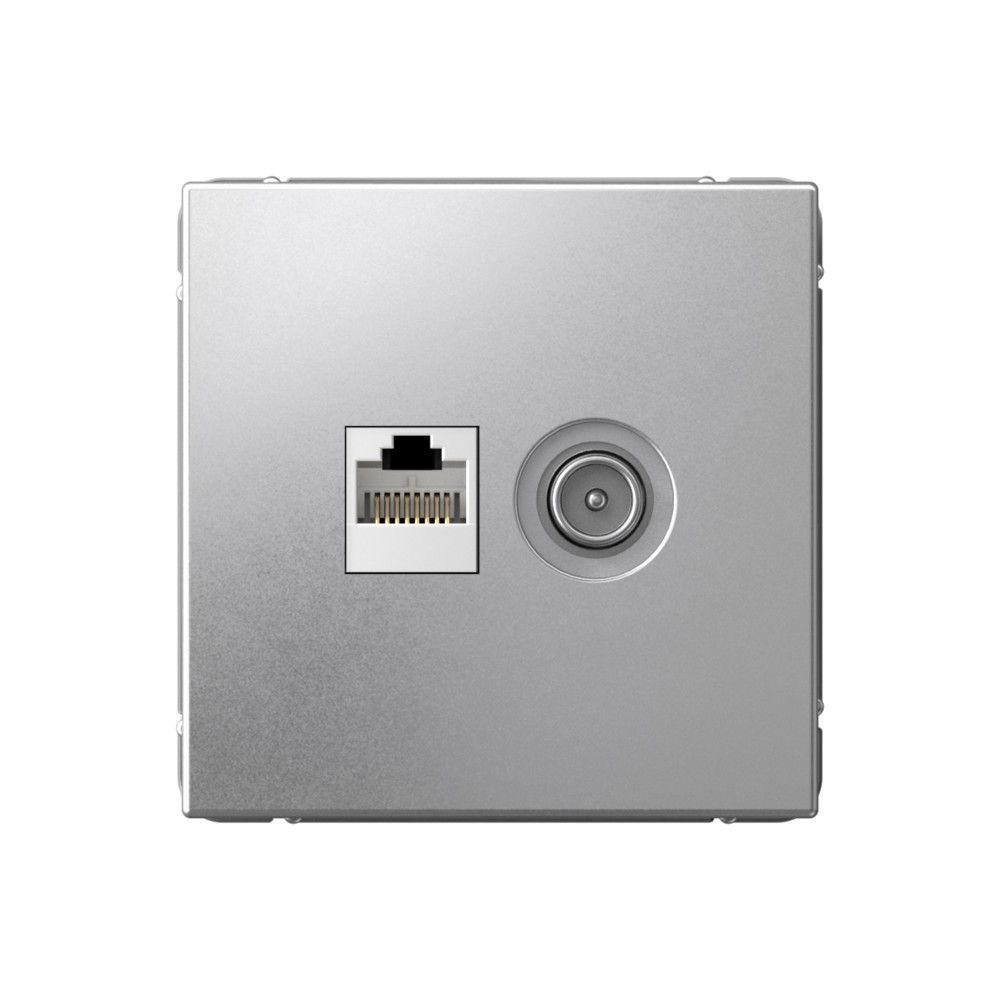 фото Механизм розетки компьютерная + телевизионная 2-м ArtGallery RJ45 + TV кат.5E алюминий GAL000389 SE от магазина Моя Электрика