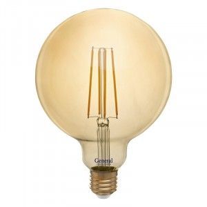 фото Лампа LOFT шар G125S E27 8W 2700K 125x165 филамент (нитевидная) золотая 655309 General от магазина Моя Электрика
