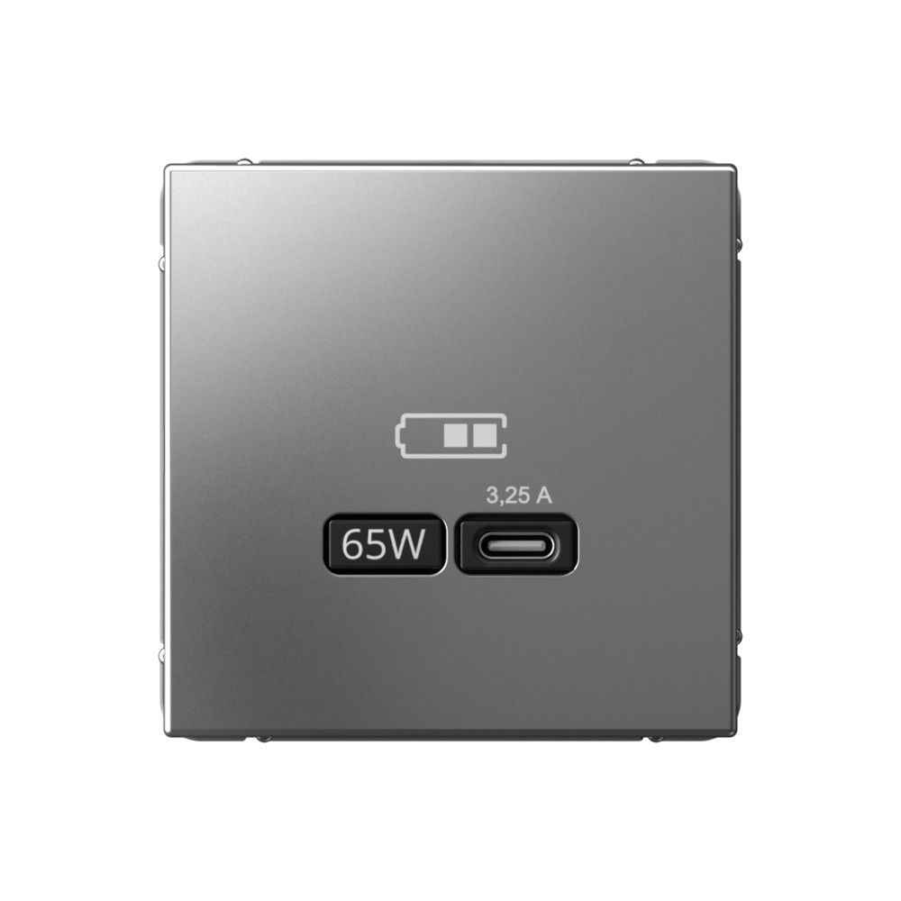 фото Механизм розетки USB ArtGallery тип C 65Вт QC PD высокоскор. ЗУ сталь GAL000927 SE от магазина Моя Электрика