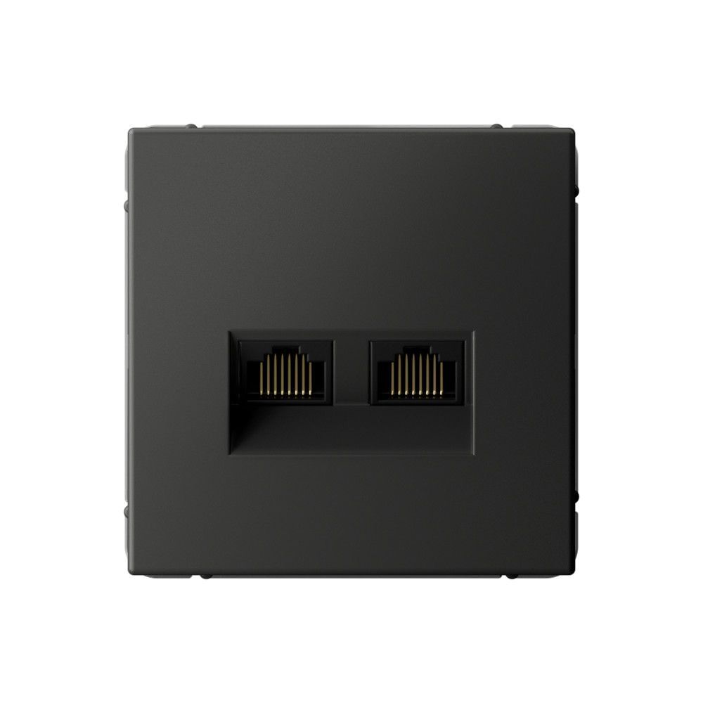 фото Механизм розетки двойная компьютерная ArtGallery RJ45+RJ45 кат. 6A базальт GAL001488 SE от магазина Моя Электрика