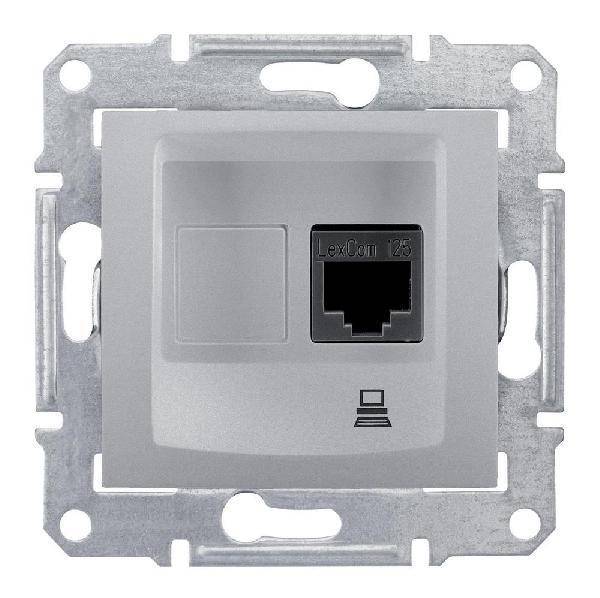 фото Механизм розетки комп. 1-м RJ45 Sedna алюминий SchE SDN4300160 от магазина Моя Электрика