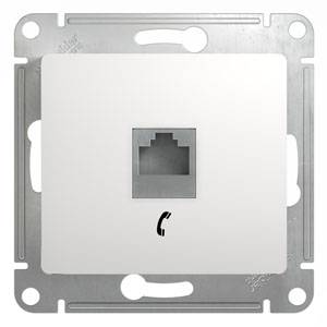 фото Механизм розетки телеф. 1-м Glossa RJ11 белый SchE GSL000181T от магазина Моя Электрика