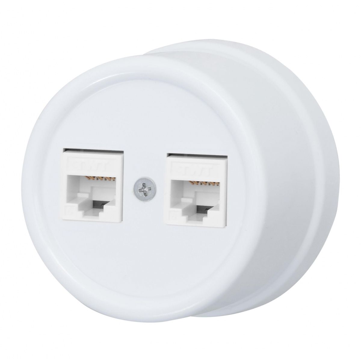 фото Розетка комп.(RJ45) 2-ая пластик белый B1-302-21 Bironi от магазина Моя Электрика