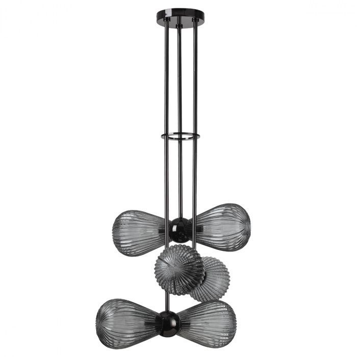 фото *Подвес E14 6*40W ELICA 5417/6 MODERN черный хром/дымчатый/металл/стекло Odeon Light от магазина Моя Электрика