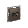 Механизм розетки двойная комп+ТВ RJ45+TV кат.5E AtlasDesign мокко ATN000689 SE