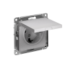 Механизм розетки с/з со шторками с крышкой 16А IP20 AtlasDesign алюминий ATN000346 SE