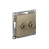 Механизм розетки Аудио двухместная AtlasDesign шампань ATN000587 SE