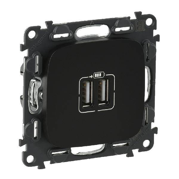 фото Механизм розетки 2-ая USB 240В/5В 1500мА Valena Allure антрацит 754998 Legrand от магазина Моя Электрика