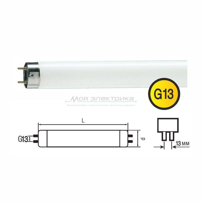 фото Лампа люминесцентная L 36W/640 G13 36Вт T8 4000К смол. Osram / Ledvance от магазина Моя Электрика