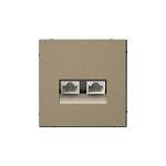 Механизм розетки интернет 2-ая RJ45+RJ4. кат. 5.  мокко ArtGallery GAL000685 SE