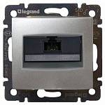 Механизм розетки интернет 1-ая RJ45, кат.5e UTP Valena Classic алюминий 770230 IEK/Legrand