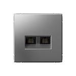 Механизм розетки двойная компьютерная ArtGallery RJ45+RJ45 кат. 6A сталь GAL000988 SE