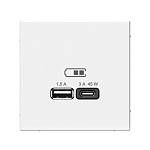 Механизм розетки USB ArtGallery тип A+C 45Вт QC PD высокоскор. ЗУ белый GAL000129 SE