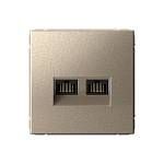 Механизм розетки двойная компьютерная ArtGallery RJ45+RJ45 кат. 6A шампань GAL000588 SE