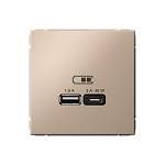 Механизм розетки USB ArtGallery тип A+C 45Вт QC PD высокоскор. ЗУ песочный GAL001229 SE