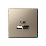 Механизм розетки USB ArtGallery тип A+C 45Вт QC PD высокоскор. ЗУ шампань GAL000529 SE