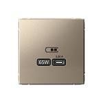 Механизм розетки USB ArtGallery тип C 65Вт QC PD высокоскор. ЗУ шампань GAL000527 SE