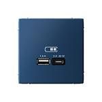 Механизм розетки USB ArtGallery тип A+C 45Вт QC PD высокоскор. ЗУ аквамарин GAL001129 SE