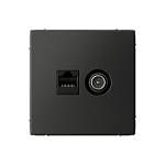 Механизм розетки компьютерная + телевизионная 2-м ArtGallery RJ45 + TV кат.5E базальт GAL001489 SE