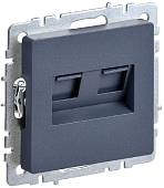 Розетка 2-м Brite RJ11+RJ45 кат.5E РК/Т12-БрМ маренго BR-KT20-O-1-K35 IEK