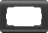 Рамка для двойной розетки Werkel графит рифленый Stream W0082104