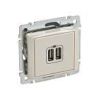 Механизм розетки USB 2-ая 1500 мА Valena Classic сл. кость 774170 IEK/Legrand