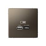 Механизм розетки USB ArtGallery тип A+C 45Вт QC PD высокоскор. ЗУ мокко GAL000629 SE