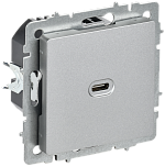 Механизм розетки Brite USB C 65Вт РЮ12-1-БрА алюминий BR-U13-065-K47 IEK