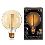 Лампа светодиодная G95 8W 740lm 2400К Е27 golden 105802008 Gauss Filament