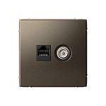 Механизм розетки компьютерная + телевизионная 2-м ArtGallery RJ45 + TV кат.5E мокко GAL000689 SE